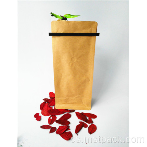 Kraftový papírový plochý sáček s cínovou kravatou
